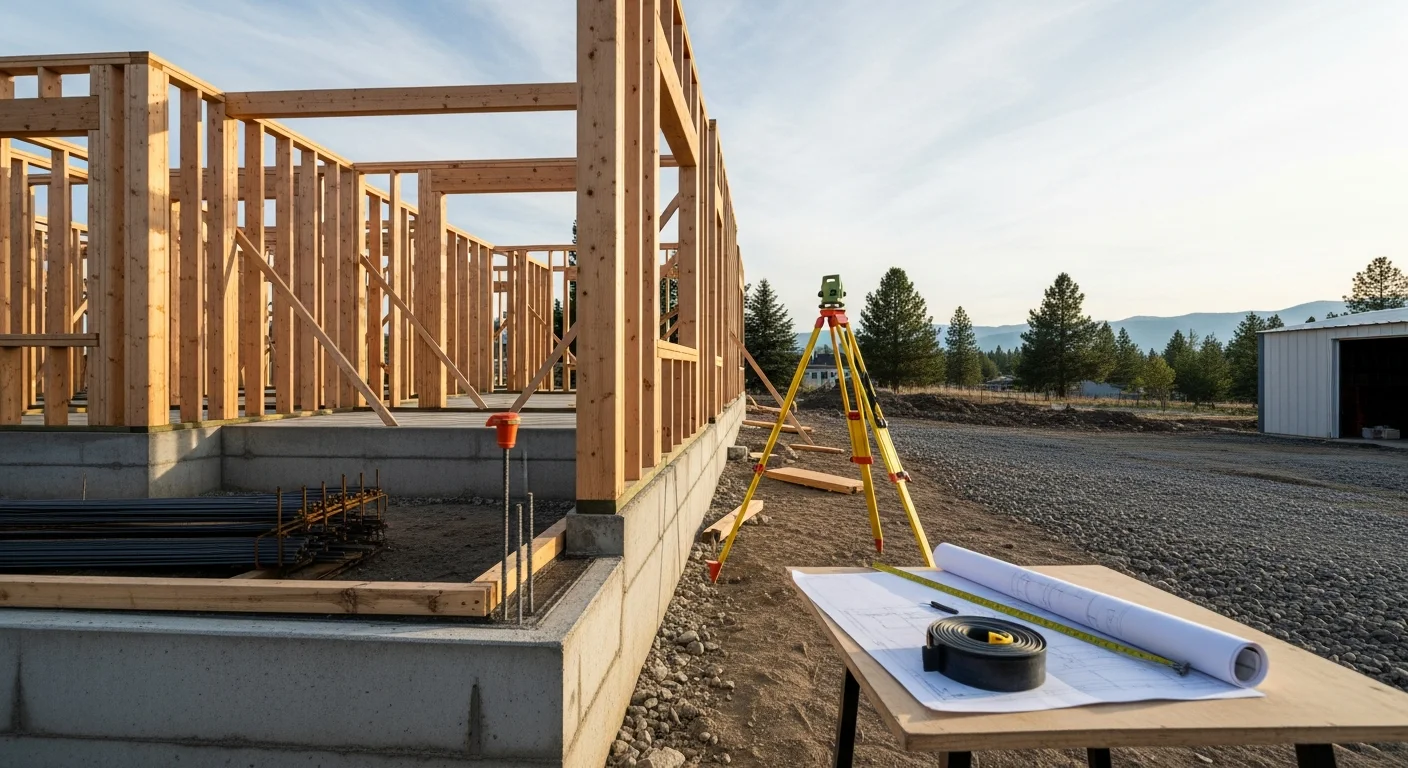 General contractor team reviewing construction plans on job site