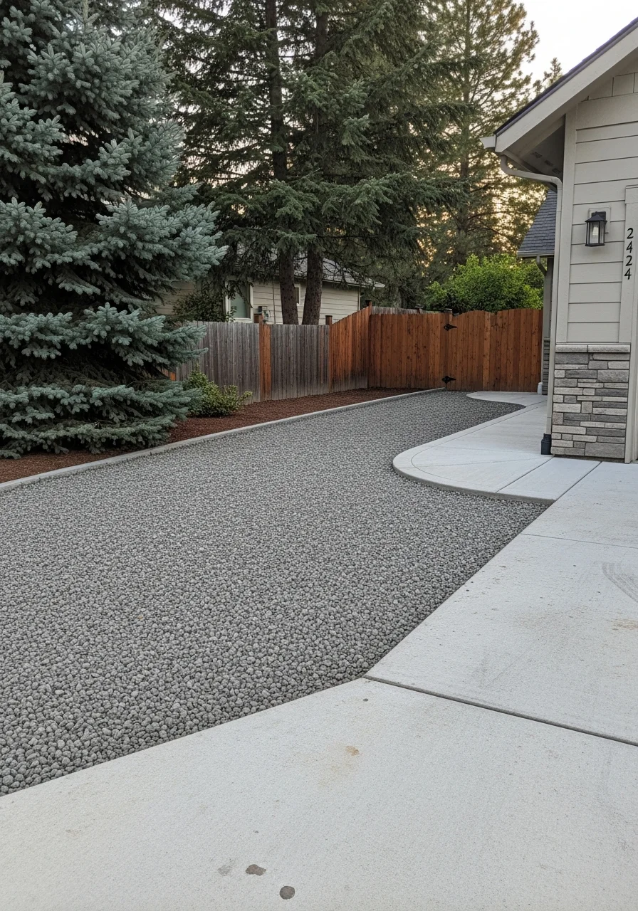 Close-up of a well-maintained Coeur d'Alene home exterior with landscaping and driveway.