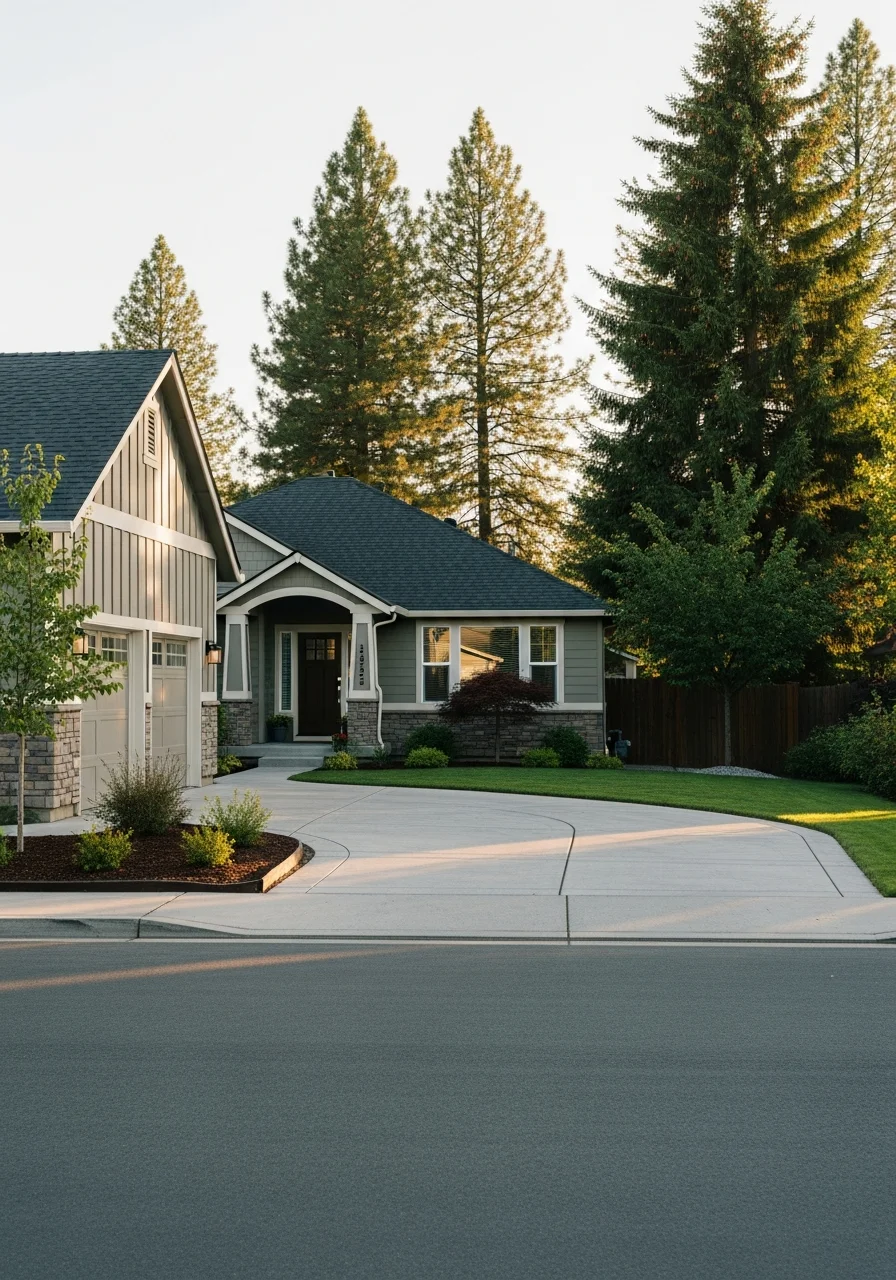 Liberty Lake home with quality exterior maintenance and inviting curb appeal.