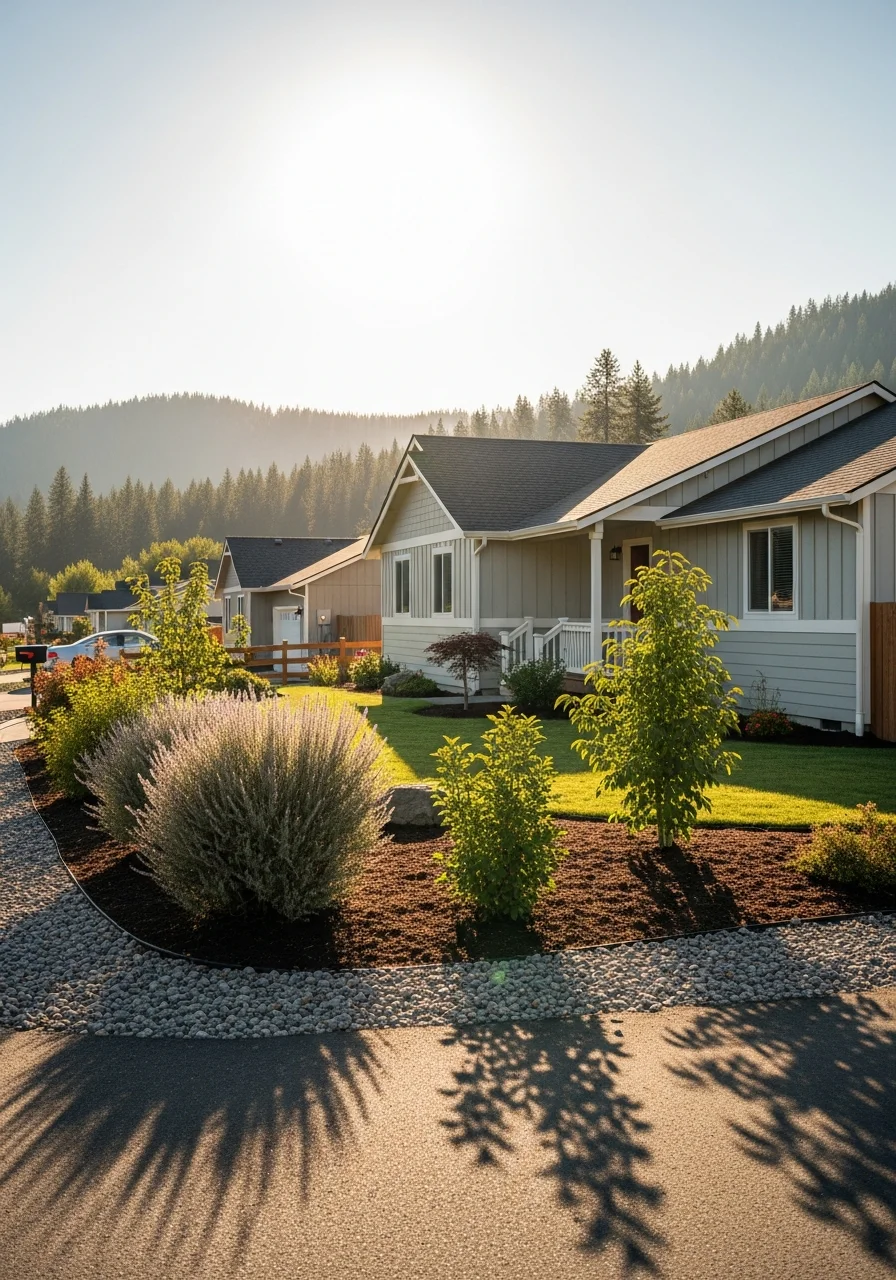 Newport home exterior with quality maintenance and natural rural setting.